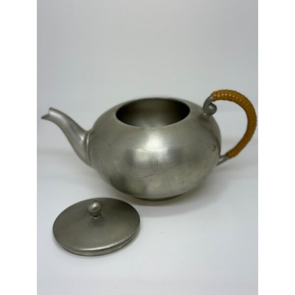 VTG ROYAL HOLLAND PEWTER Made in Holland K.M.D. Tiel Teapot Cream Sugar - Picture 6 of 8